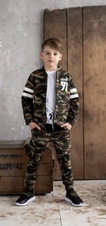 Trening baieti, 3 piese, army, gros, marimi 4/5 ani