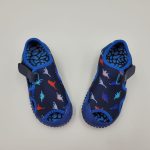 Sandale din panza pentru baieti, Dinozauri, albastru