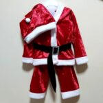 Costum Mos Crăciun catifea, mărimi 3-6, 6-9, 9-12 luni
