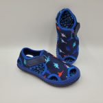 Sandale din panza pentru baieti, Dinozauri, albastru