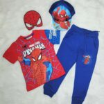 Compleu Spiderman 4 piese, rosu/albastru