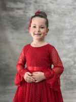 Rochie rosie din dantela