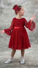 Rochie rosie din dantela