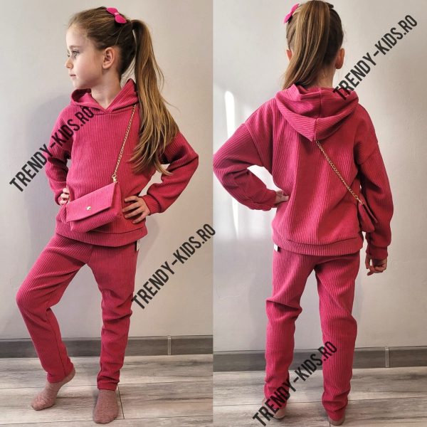 Compleu catifea fete cu gentuta