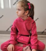 Compleu catifea fete cu gentuta