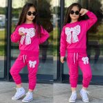 Compleu 2 piese pentru fete fucsia