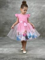 Rochie Frozen cu tull roz
