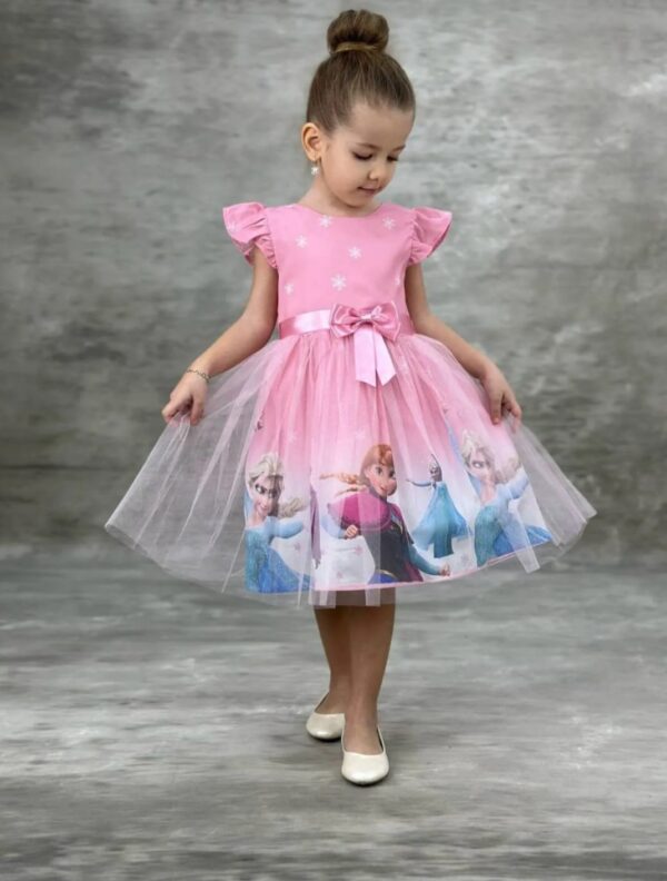 Rochie Frozen cu tull roz