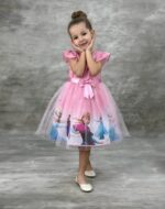 Rochie Frozen cu tull roz