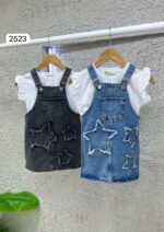Rochie salopetă blugi pentru fete