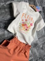 Compleu fete vară cu imprimeu floral