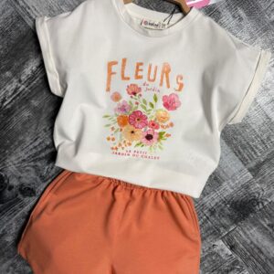 Compleu fete vară cu imprimeu floral
