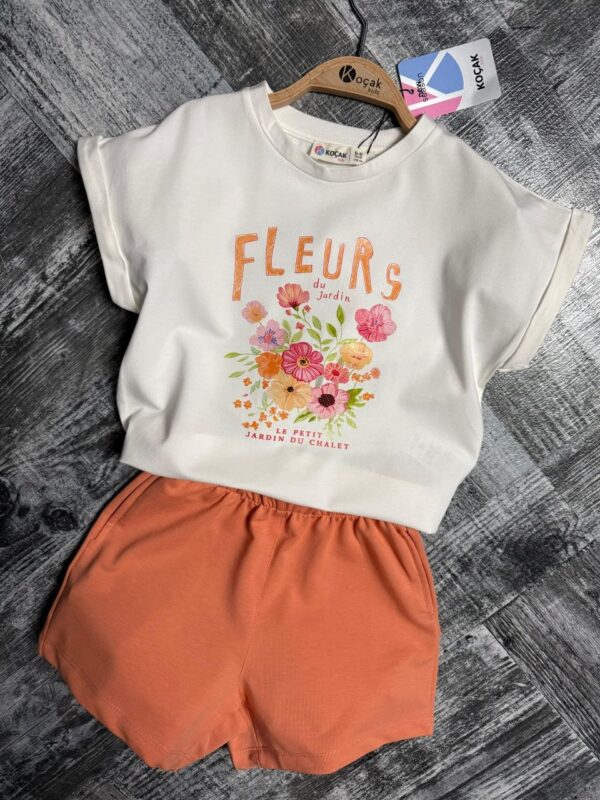Compleu fete vară cu imprimeu floral