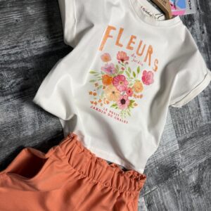 Compleu fete vară cu imprimeu floral
