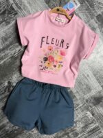 Compleu fete vară cu imprimeu floral