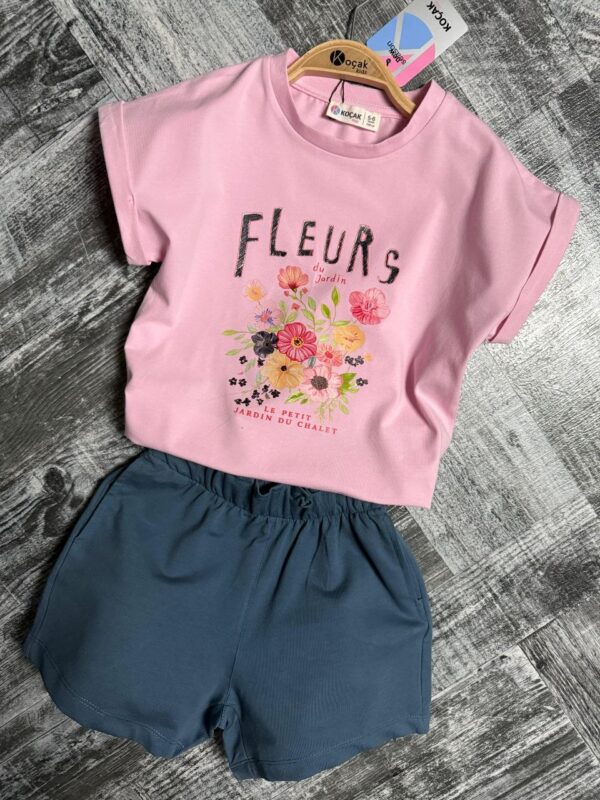 Compleu fete vară cu imprimeu floral